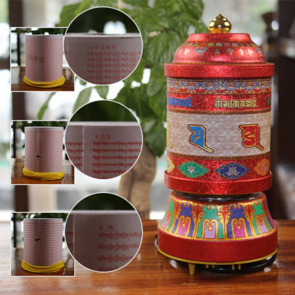 [HCM]Kinh Luân Đện Nhỏ Đỏ Vàng Tây Tạng 20x10cm