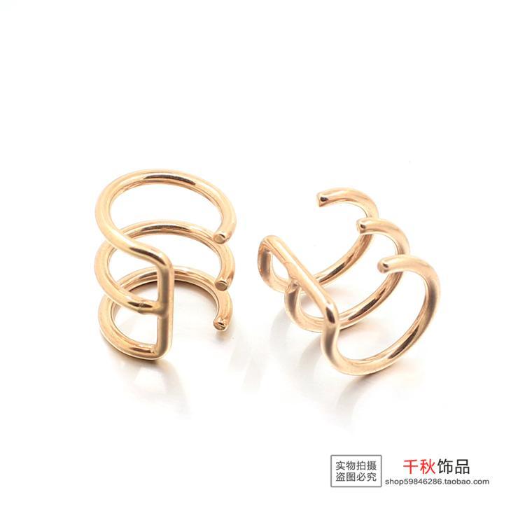Bông tai kẹp vành cá tính 3 vòng