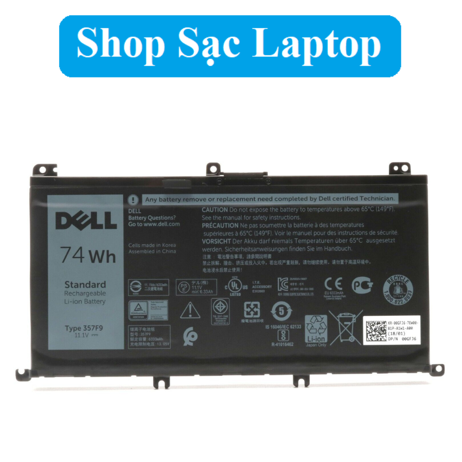 Pin laptop dell inspiron 15 5576 5577 7559 7557 7566 7567 357f9 71jf4 0gfj6