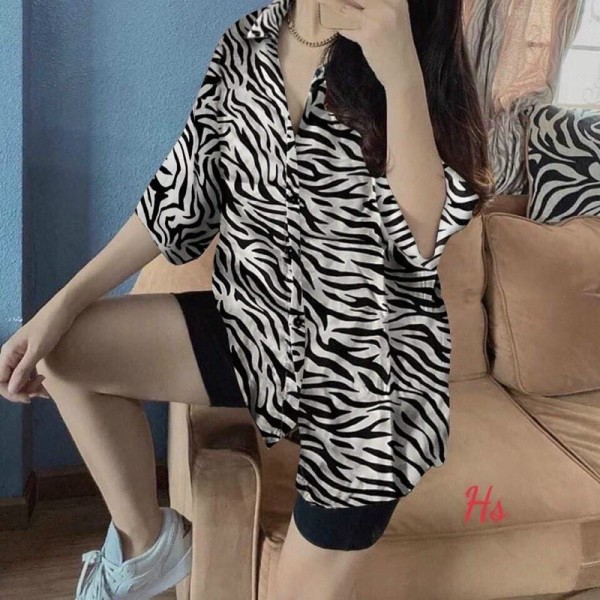 Bộ áo sơ mi hoa văn +quần legging hsu1