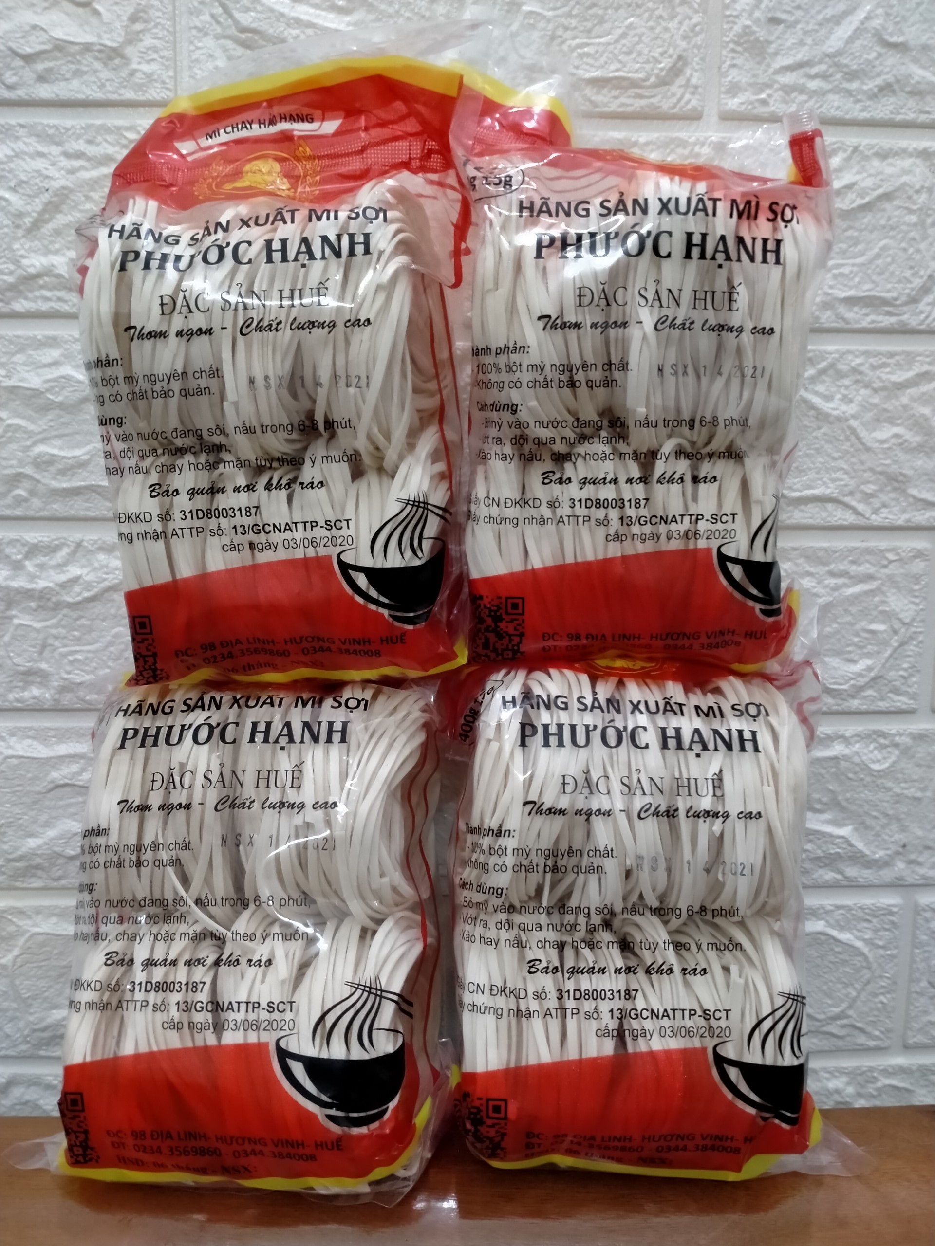 1,2 kg Mì vắt ( bánh canh khô ) Huế ( 3 gói x 400g phước hạnh )