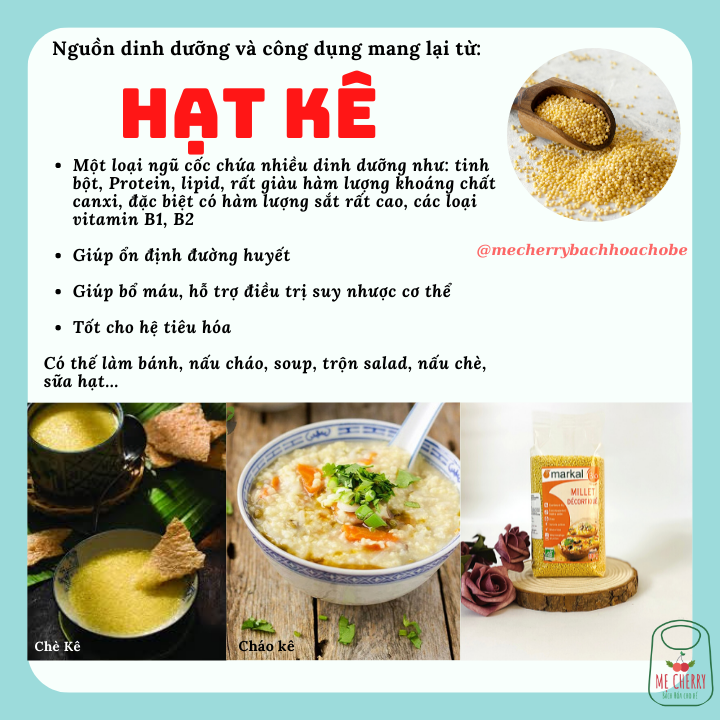 Hạt Kê hữu cơ Tách Vỏ Markal Pháp cho bé ăn dặm