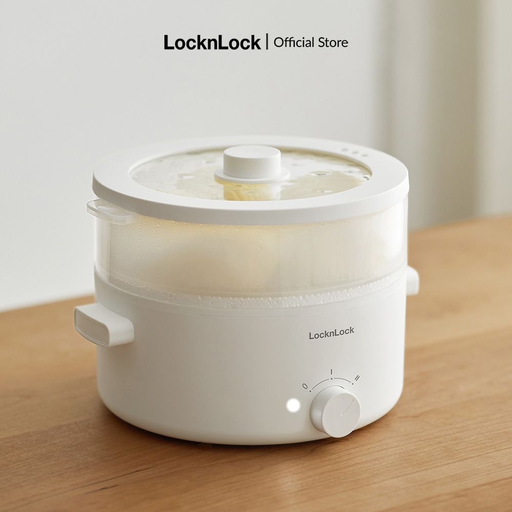 Nồi điện đa năng locknlock electric multipot - màu ngà ejp124ivy / ejp134ivy