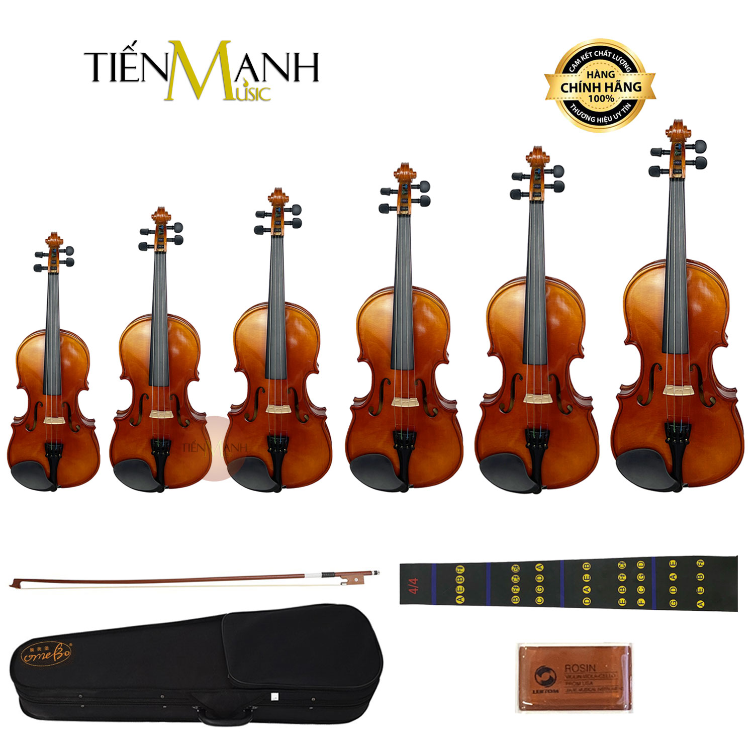 Đàn violin omebo rv205 size 4/4, 3/4, 1/2, 1/4, 1/8, 1/10, 1/16 - vĩ cầm rv-205 tặng sticker