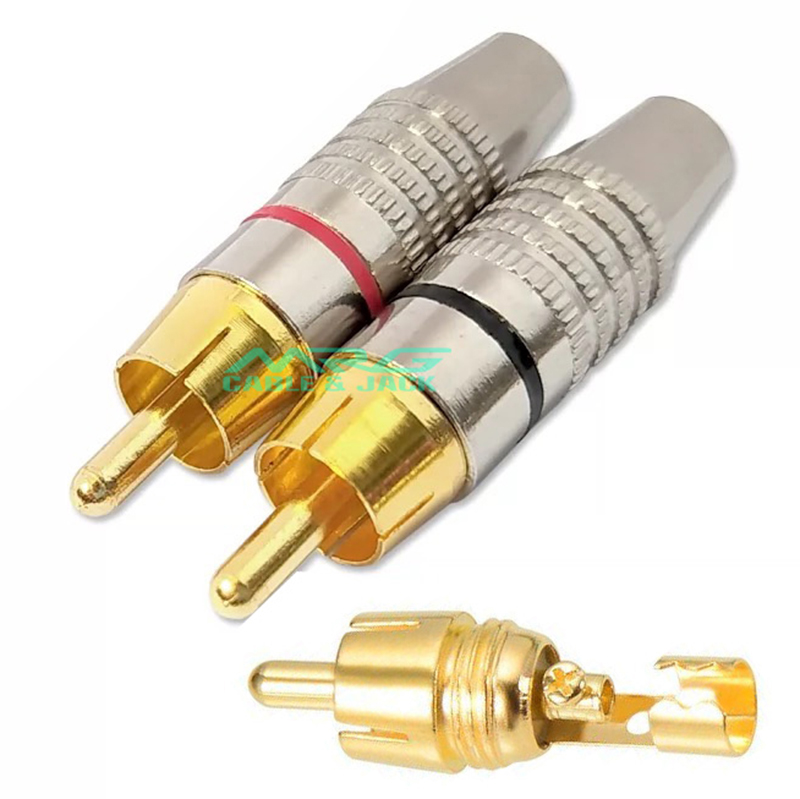 Jack RCA Bông Sen lổ đuôi 5mm, giá 1 cặp, rắc hàn dây bông sen av.