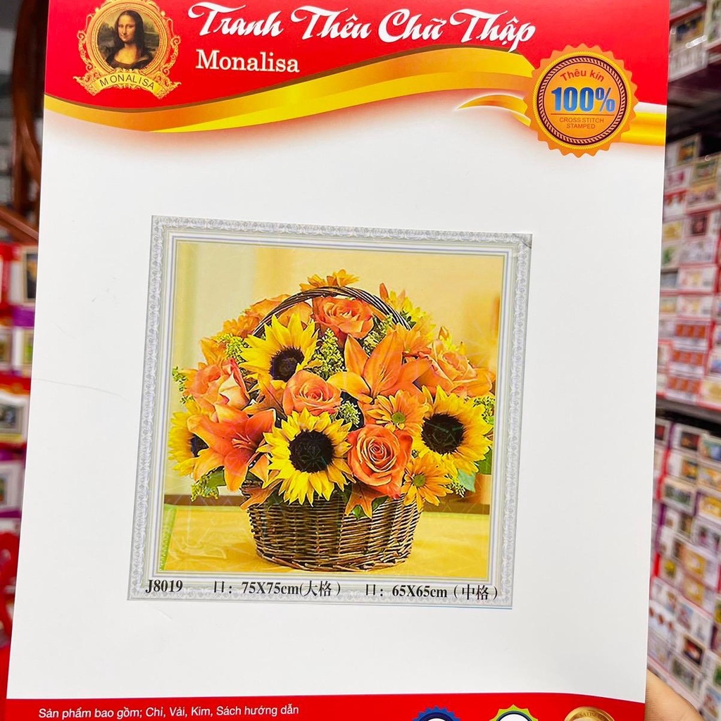 Tranh thêu chữ thập hoa hướng dương-Ngọc Thịnh