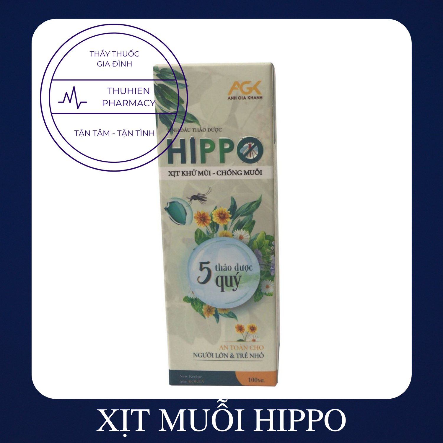Tinh dầu thảo dược Hippo xịt khử mùi, chống muỗi an toàn cho trẻ sơ sinh và trẻ nhỏ