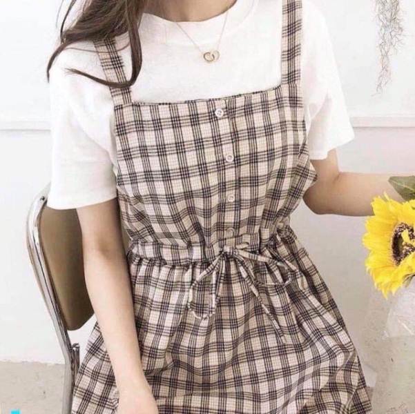 Set váy kẻ Caro thời trang nữ cá tính