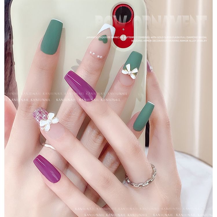 Charm Nơ Lì Kim Loại Hàn Quốc Trang Trí Móng