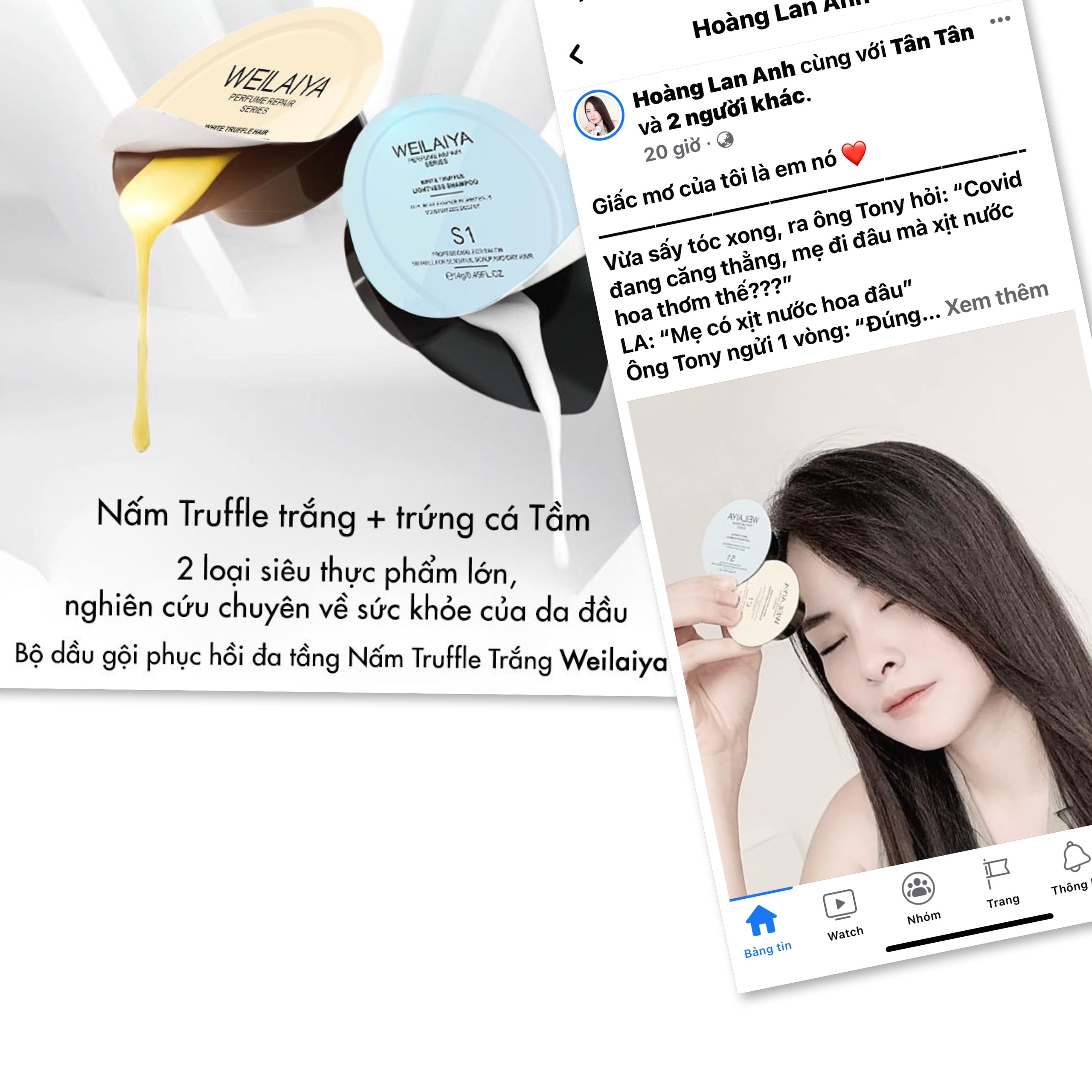 Set Mini Gội Xả Phục Hồi Nấm Truffle Weilaiya