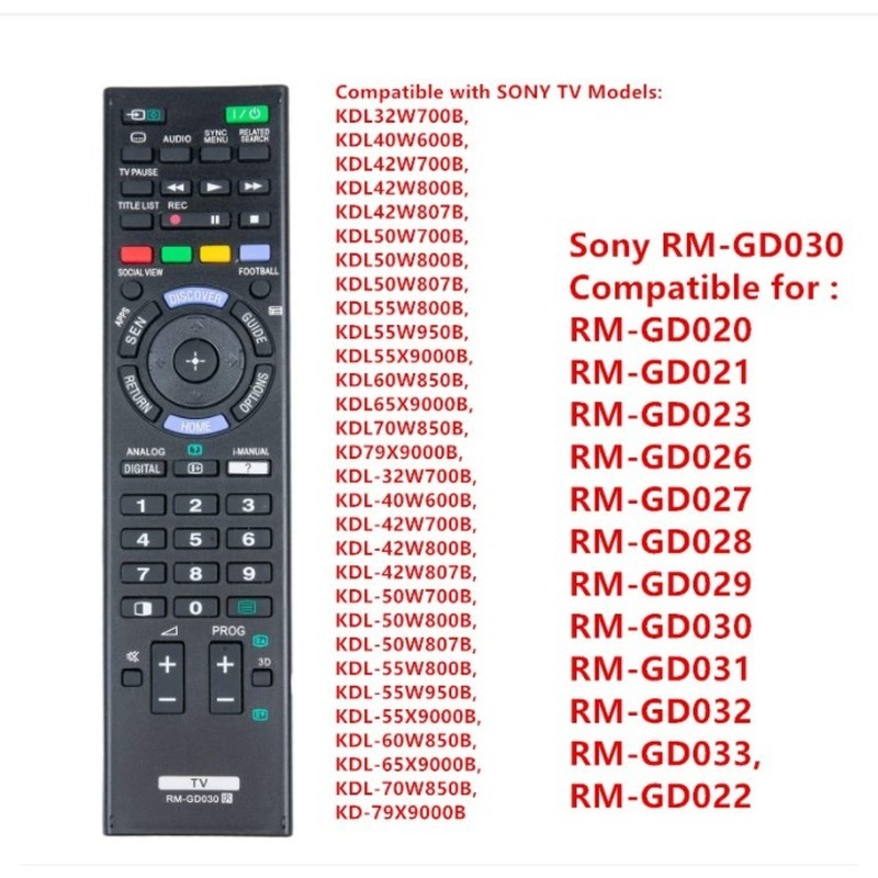 Rm-gd030 điều khiển từ xa sony smart tv cho rm-gd031 sony gd023 gd033 rm-gd032 rm-gd026 rm-gd027 rm-gd028 tv điều khiển từ xa kdl 32w700b, kdl40w600b,