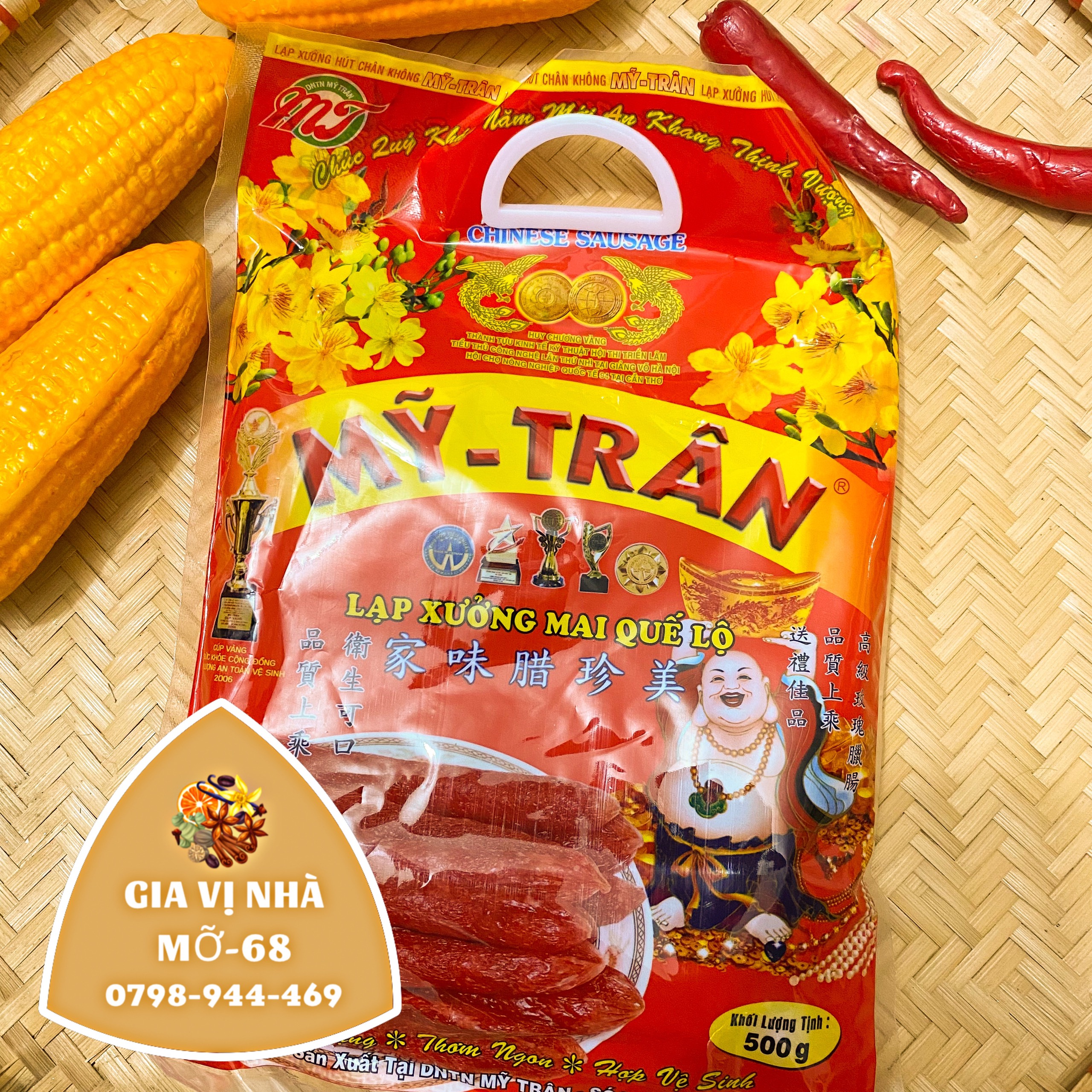 Lạp xưởng thịt mỹ trân 500gr