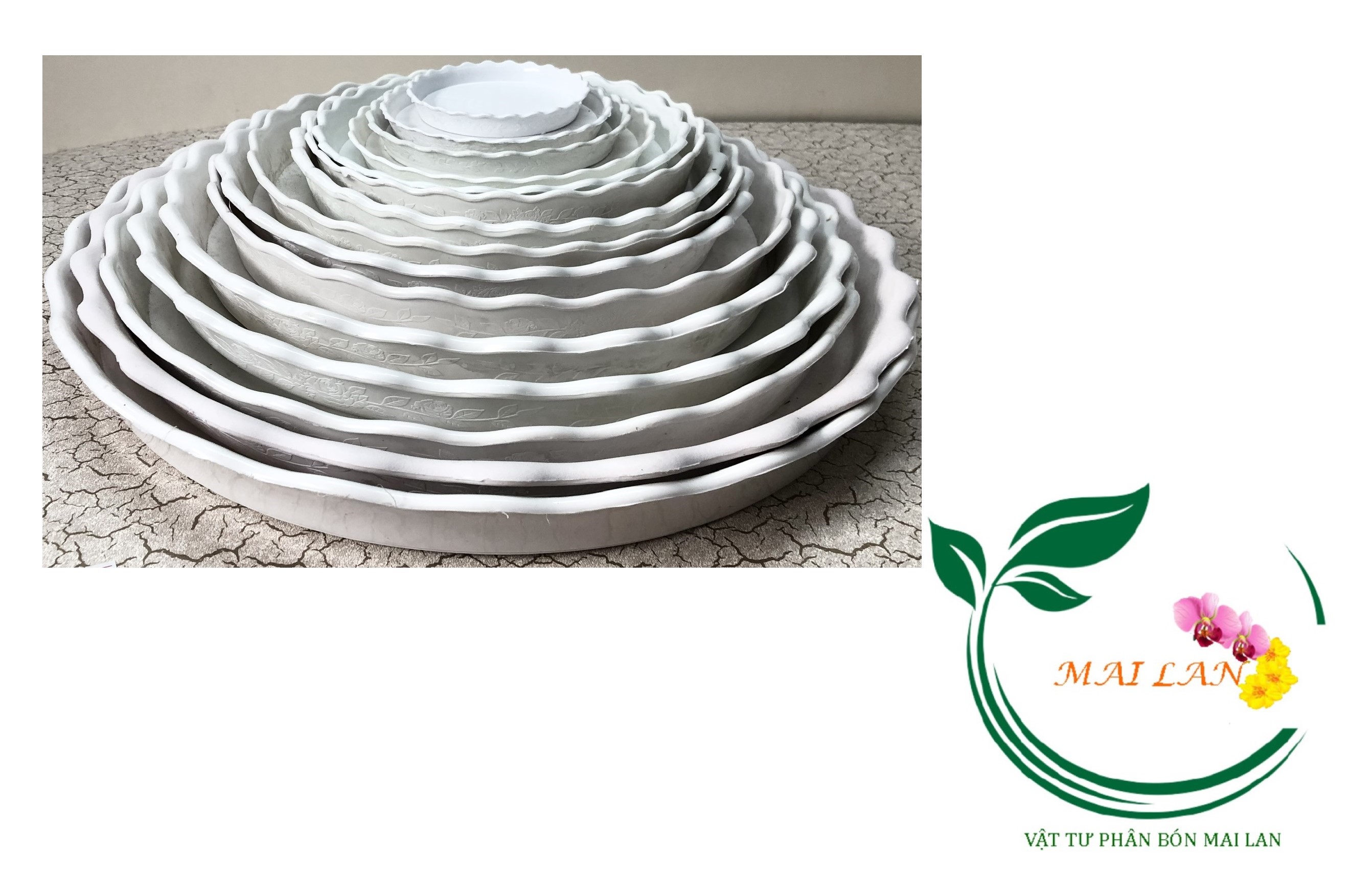 Đĩa lót chậu tròn khía Phi 35cm - #058D#