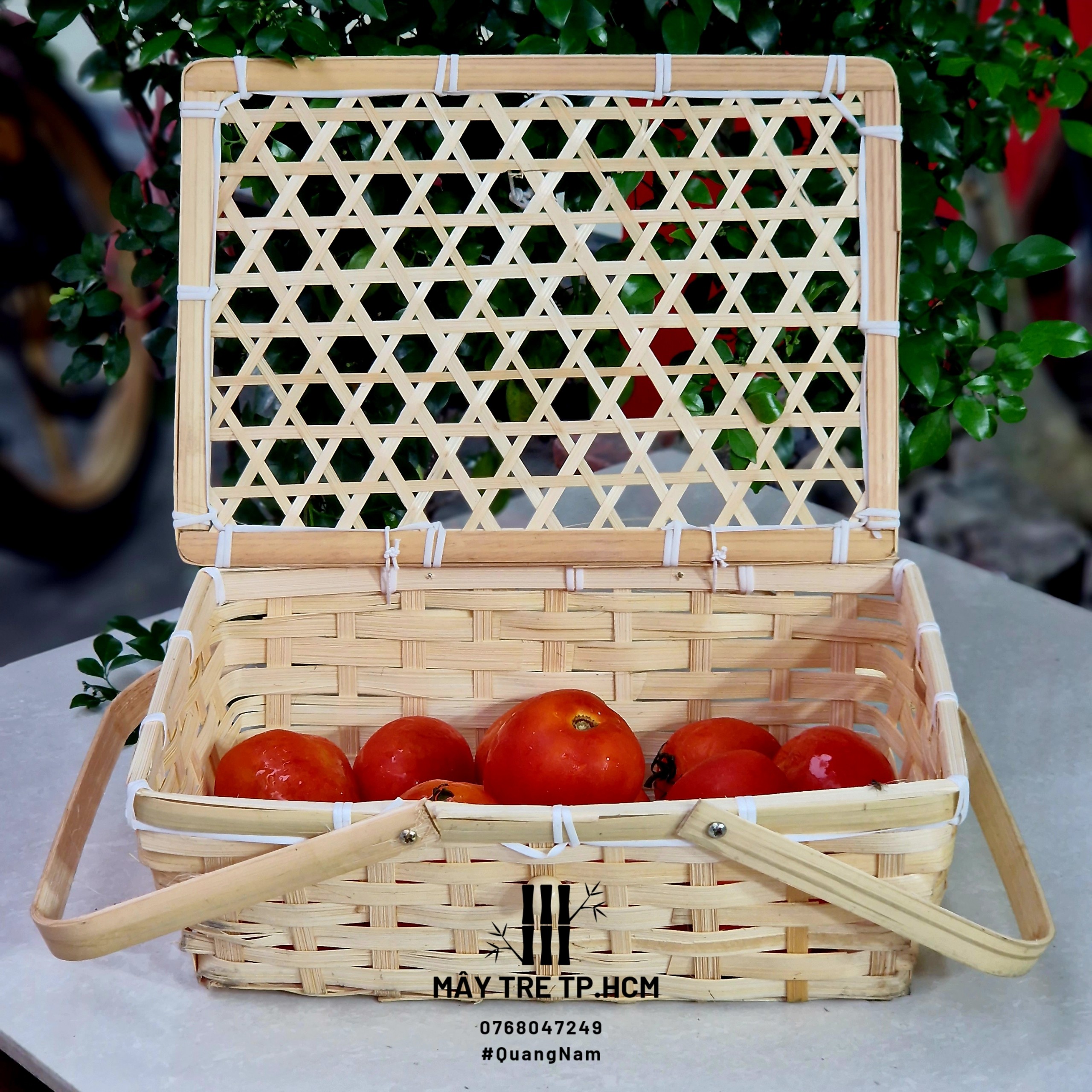 Giỏ vali đựng quà mây tre, đựng trái cây quà tết