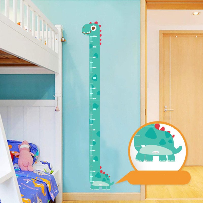 Decal dán tường thước đo chiều cao trẻ em bé hình con vật