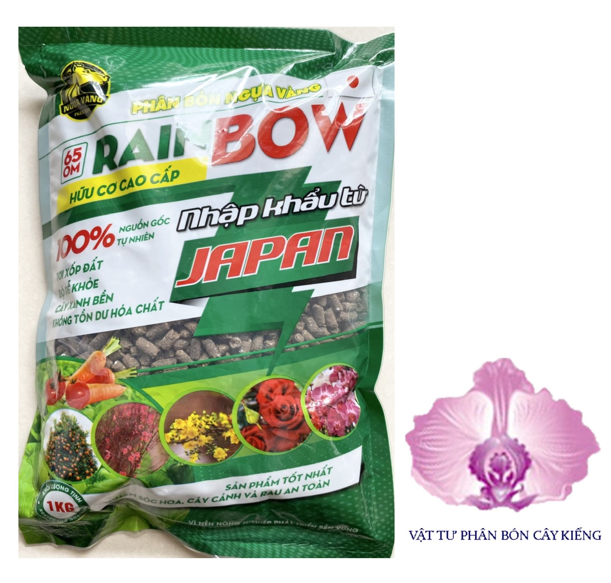 Phân Bón Hữu Cơ Cao Cấp Rainbow 65OM - Japan - #477A# 1kg