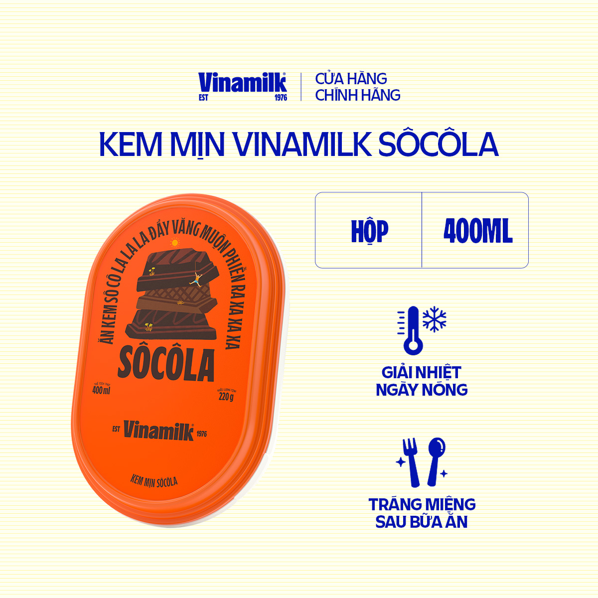 2 Hộp Kem Vinamilk Socola Hộp 400ml