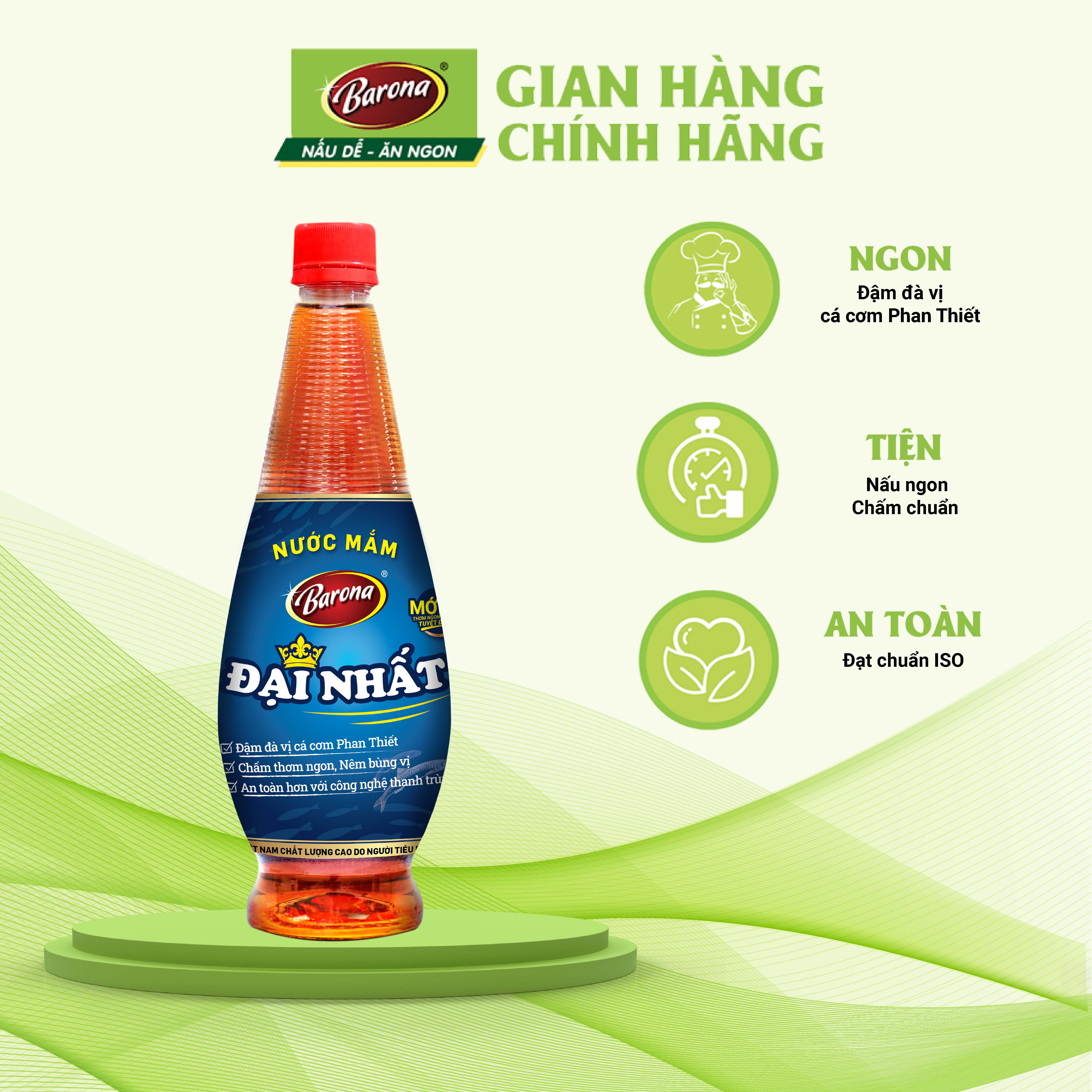 Nước mắm Barona  Đại Nhất 12 độ đạm 1 Thùng (12 chai x 750ml)
