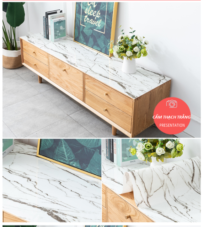 Khăn trải bàn pvc cẩm thạch trắng