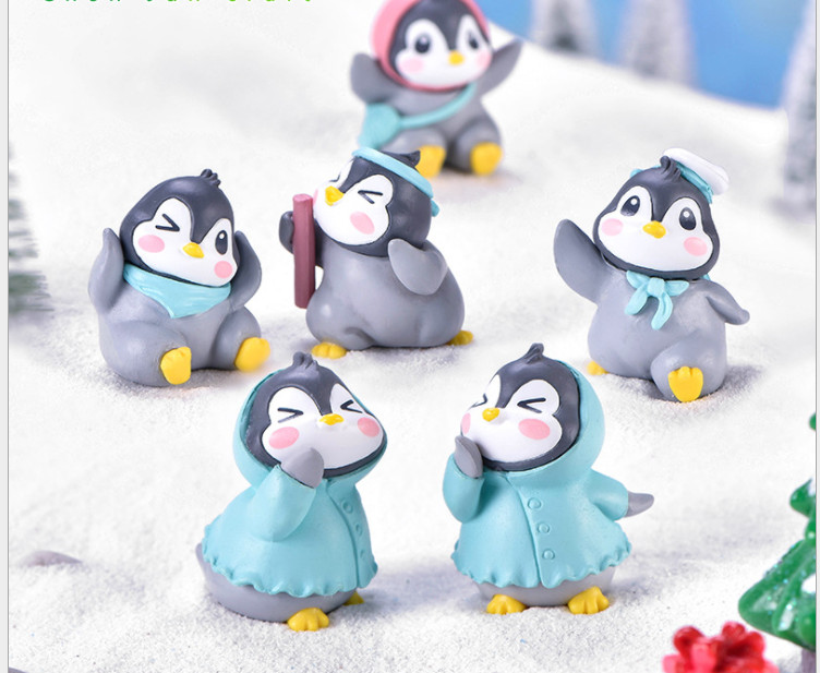 [HCM]Mô hình Chim Cánh Cụt áo xám trang trí tiểu cảnh thủy sinh terrarium chậu cây cảnh sen đá bánh kem xương rồng