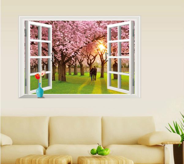HCM-Decal trang trí tường - Cửa Sổ Đôi Tình Nhân ( KÈM VIDEO THẬT )