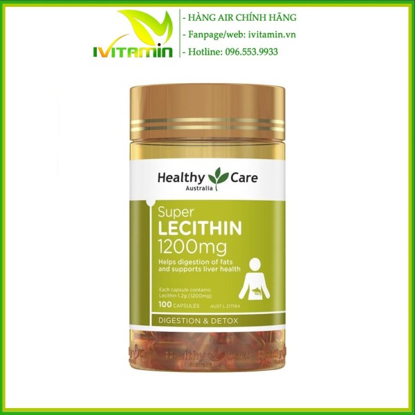 Mầm đậu nành Healthy Care Super Lecithin 1200mg điều hòa nội tiết đẹp da 100 viên