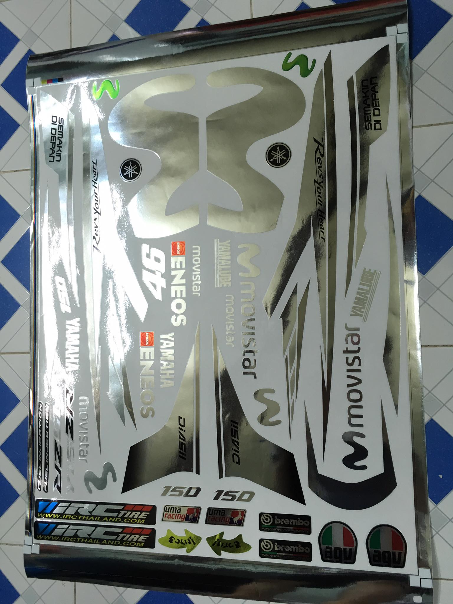 [HCM]TEM RỜI CROM EX 150 MOVISTAR BÓC TÁCH NỀN DỄ DÁN CHO CÁC MÀU XE