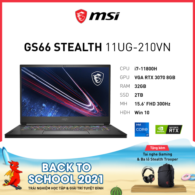 Bảng giá MSI GS66 Stealth 11UG-210VN (i7-11800H | 32GB | 2TB | GeForce RTX™ 3070 8GB | 15.6 FHD 300Hz | Win 10) Phong Vũ
