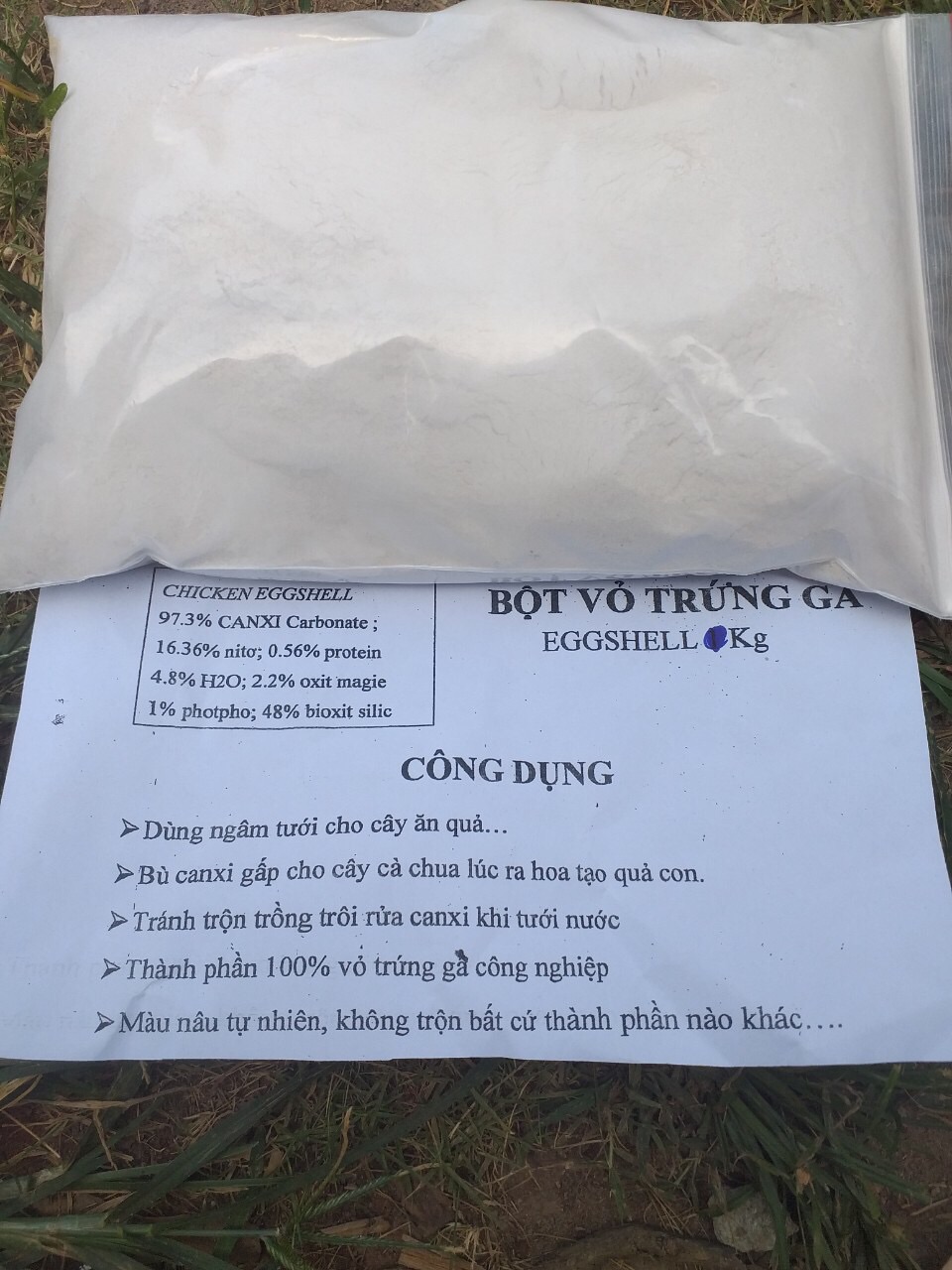 Combo 250gr vỏ trứng miếng + 250gr vỏ trứng mịn [tặng thêm 150gr phân cá hữu cơ]