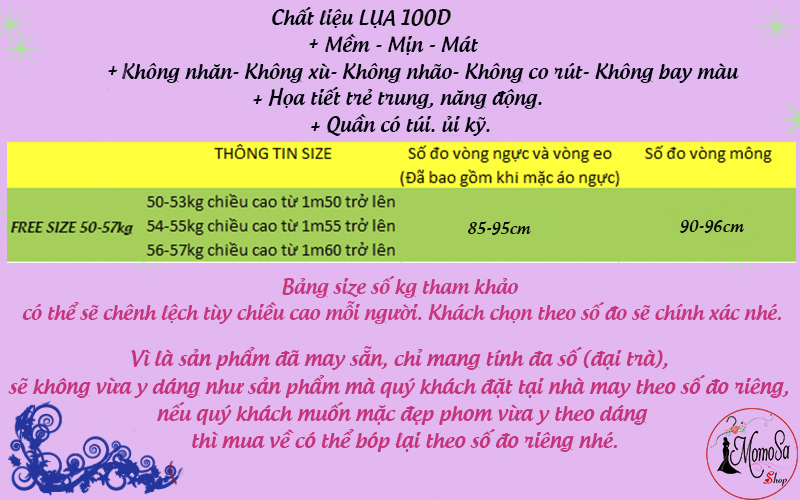 Đồ Bộ Đùi Nữ Mặc Nhà Lụa 100D - MOMOSA Shop 2810