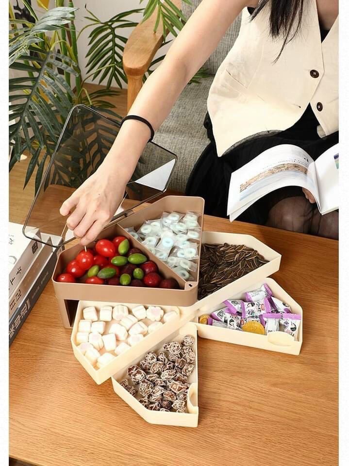 Hộp mứt kim cương 3 tầng xoay