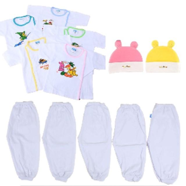 Combo 12 Món 5 Áo 5 Quần 2 Nón Có Size Cho Bé 2 Đến 6.5 Ký