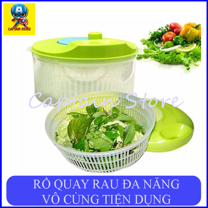 [Hoàn tiền 6%] Rổ quay rau sống salad đa năng,  size 27x27x20, sản phẩm tiện ích, vô cùng tiện dụng, rổ quay rau sống cỡ lớn, hiện đại, đa năng, tiện dụng