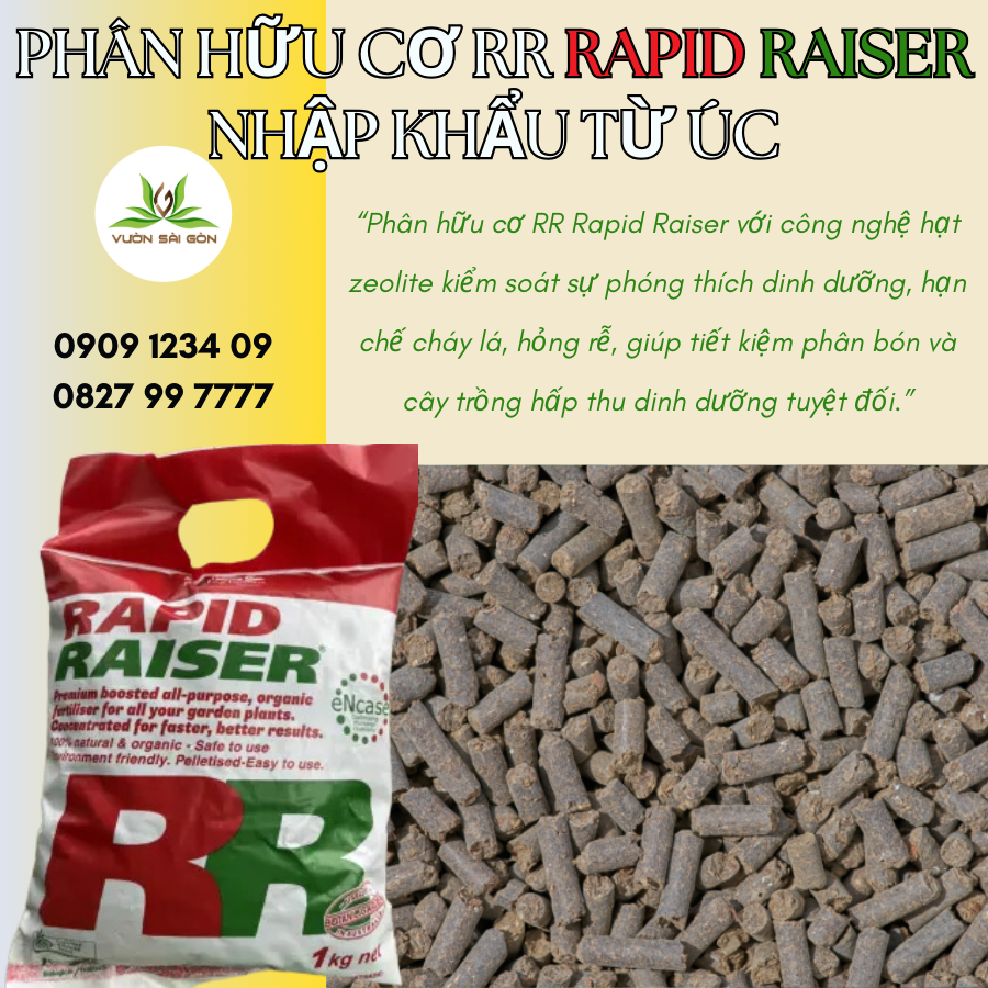 Phân hữu cơ RR Rapid Raiser nhập khẩu từ Úc (Vườn Sài Gòn)