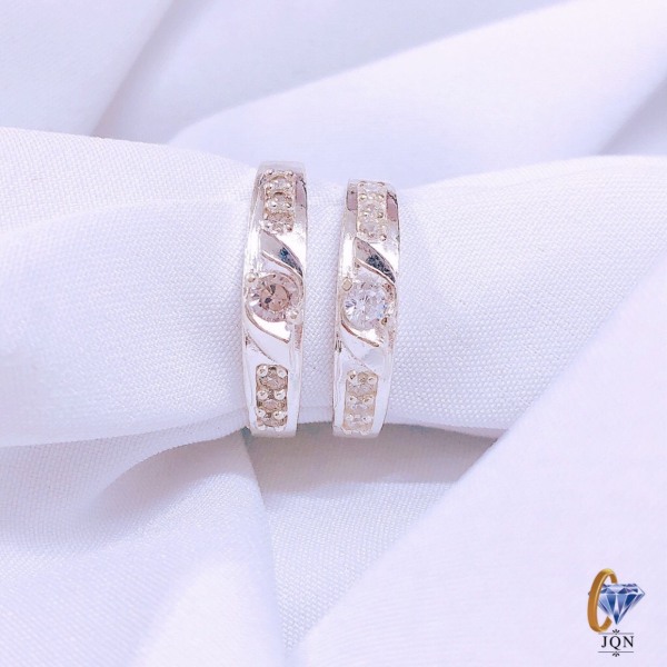Nhẫn đôi bạc thật nhẫn cặp JQN chất liệu bạc chuẩn sáng đẹp ms29, món quà tặng tình yêu ý nghĩa