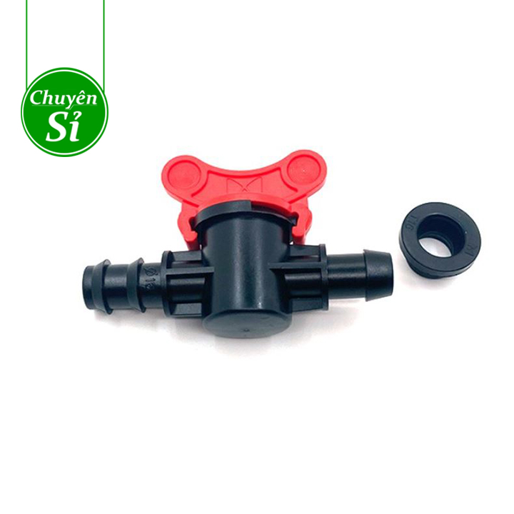Sỉ 50 cái Van khởi thủy 16mm 20mm 25mm SUNDRIP có ron cao su - Van khóa ống tưới PE LDPE HDPE tưới cây phun mưa