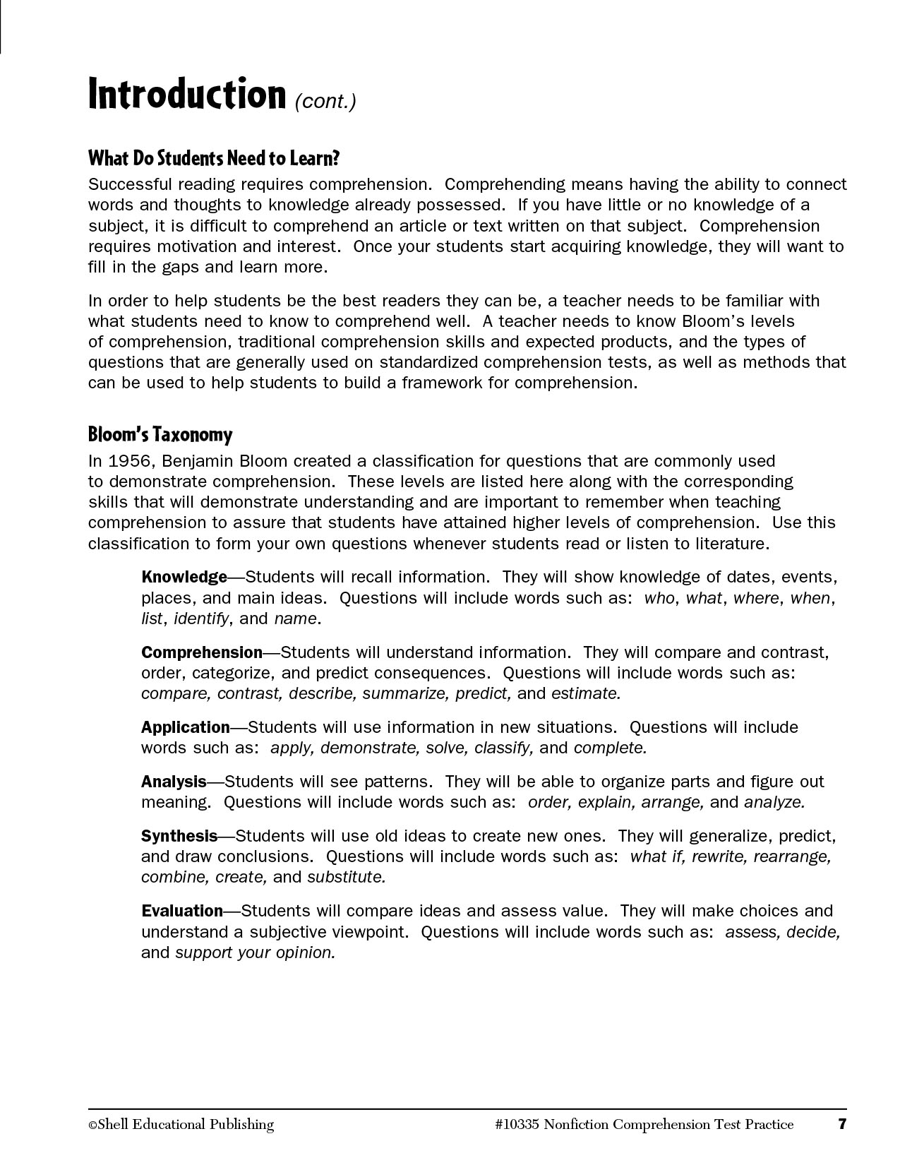 Nonfiction Comprehension Test Practice Level 5 (sách đen trắng) Sách tiếng anh
