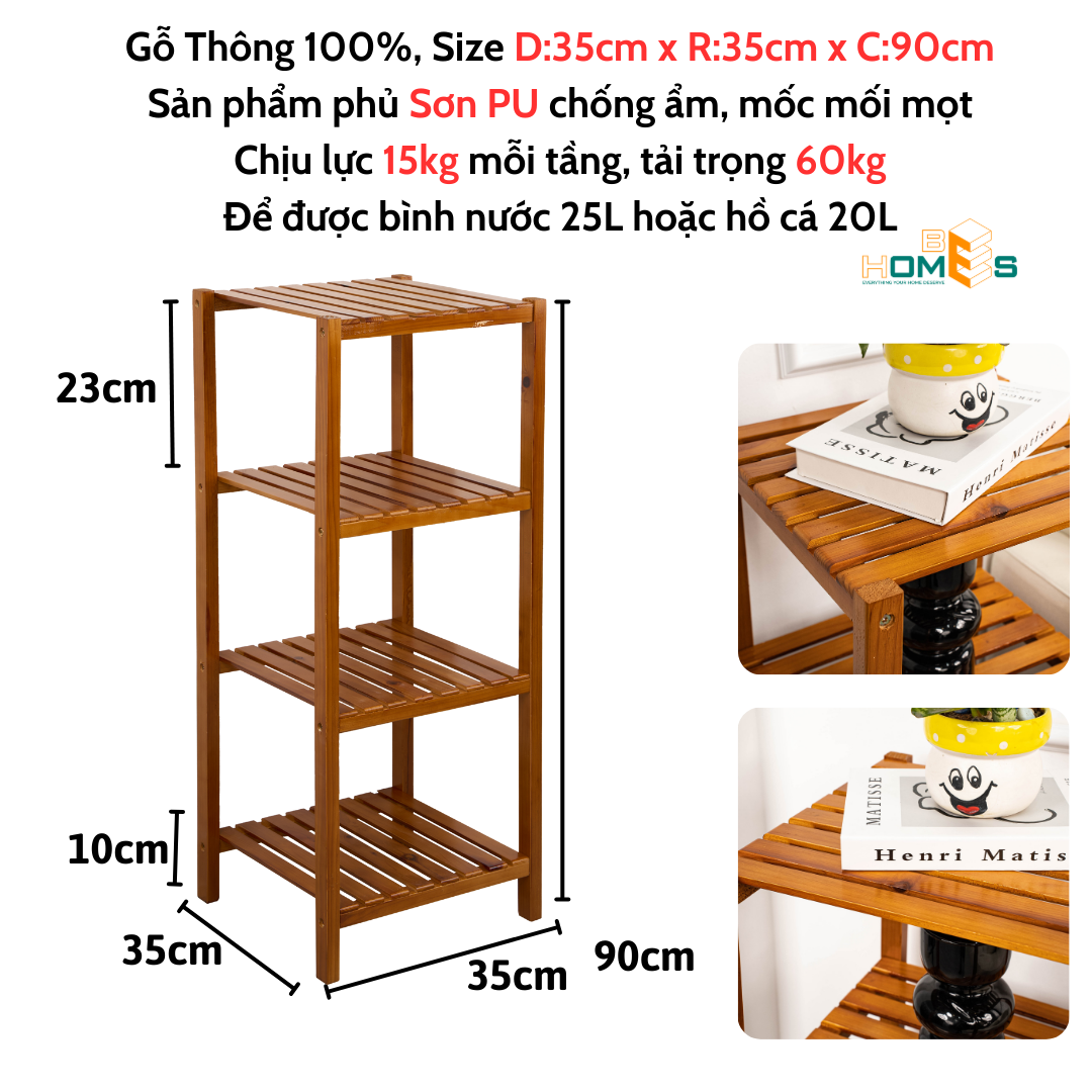 Kệ tab đầu giường Behomes 3 tầng