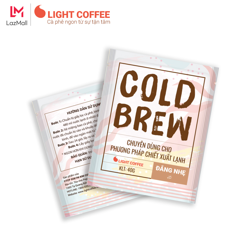 Cà phê pha Cold brew Light Coffee đắng ít - túi 40gr