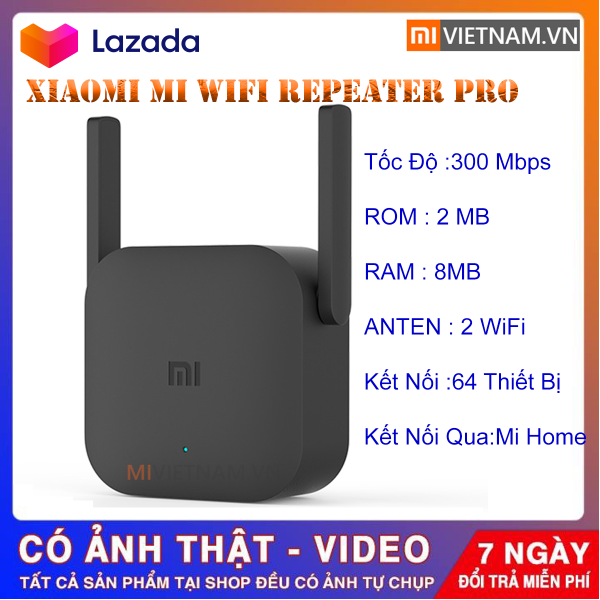 [BẢO HÀNH 6 THÁNG] Kích sóng Xiaomi Mi Wifi Repeater Pro phiên bản mới 300 Mbps-Kích Sóng Wifi kết nối tối đa 64 thiết bị-Kích sóng 2 râu-Bộ khuyếch đại wifi tầm xa 100m