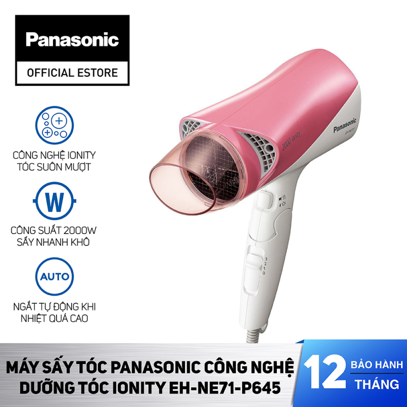 Máy Sấy Tóc Panasonic Ionity EH-NE71-P645 - Công nghệ Ion bảo vệ tóc - Tay cầm gập dễ để trong Vali - Bảo Hành 12 Tháng - Hàng Chính Hãng giá rẻ