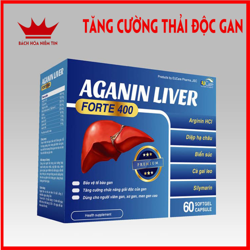 Viên uống bổ gan AGANIN LIVER - Hộp 60 viên tăng cường chức năng gan, giải độc gan, thanh nhiệt cơ thể cao cấp