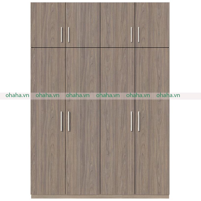 [ Freeship HCM ] [Trả góp 0%] TỦ QUẦN ÁO GỖ CÔNG NGHIỆP 2 TẦNG 4 CÁNH OHAHA - TQA033