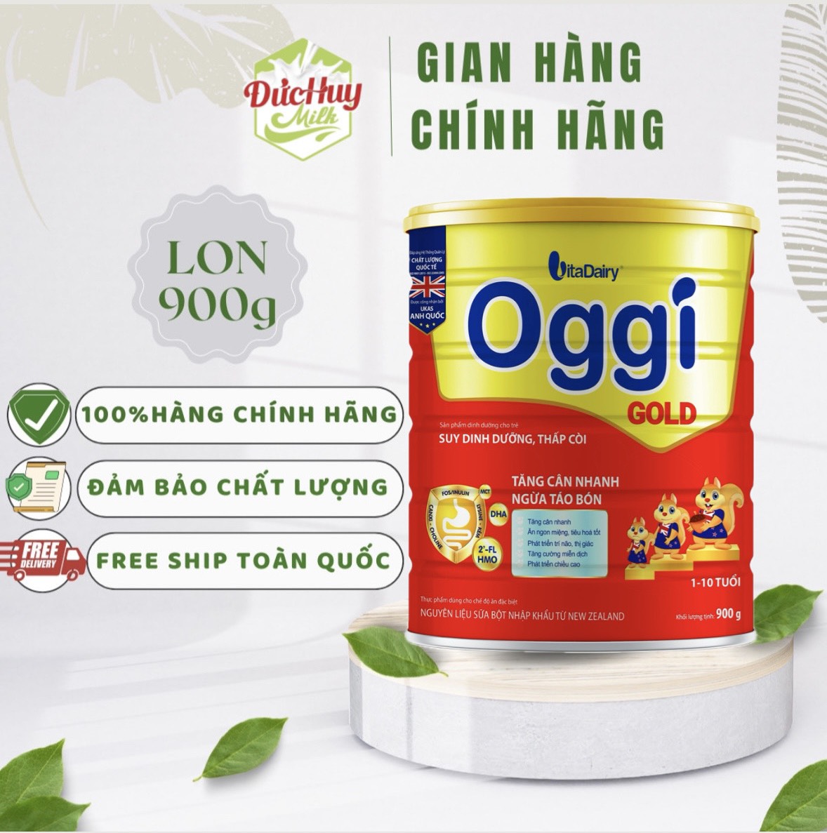Sữa bột OGGI Gold suy dinh dưỡng 800g