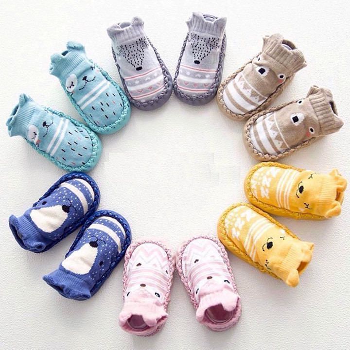 Set 02 Đôi Giày liền vớ Cho Bé Chống trượt từ 0-12 Tháng