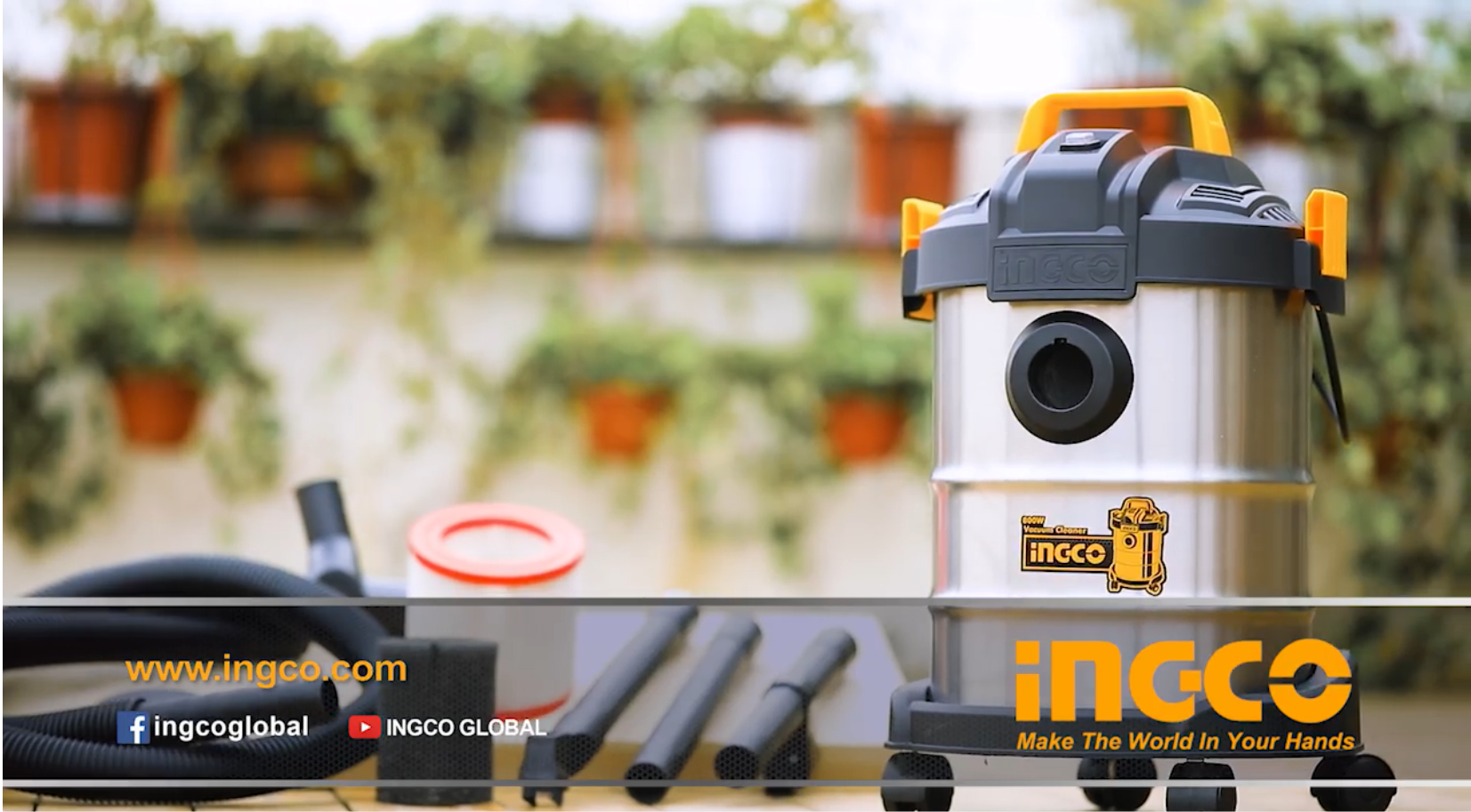 Máy hút bụi 12 Lít 800W Ingco VC14122 ( hút khô & ướt )