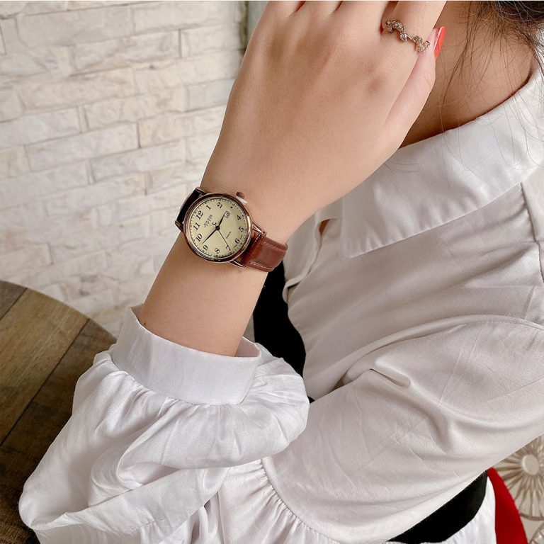 Julius Official | Đồng hồ nữ JULIUS JA508 dây da (nâu)