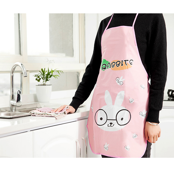Tạp Dề Làm Bếp, Tạp Dề In Hoạt Hình Thỏ Gấu, Tạp Dề Chắn Nước Tạp Dề Chắn Văng Dầu Mỡ