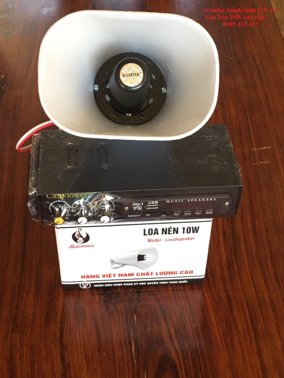 Combo Amply mini 12V và Loa Nén 10W