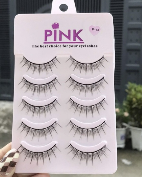 lông mi mã 5 cặp pink hộp hồng